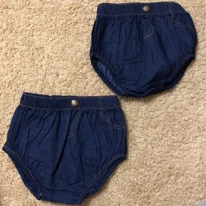 Twins or just two! Denim bummies